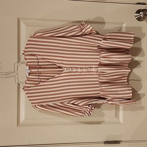 V neck striped madewell top